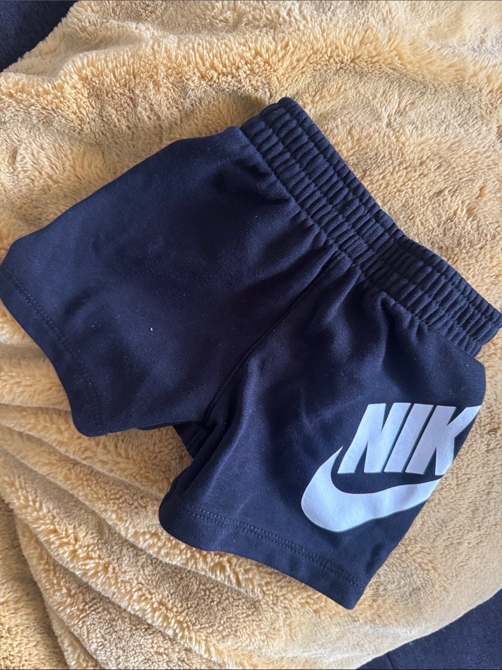 Nike Black Kids Logo Shorts with White Swoosh